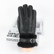 factory price winter warm sheepskin fur leather gloves